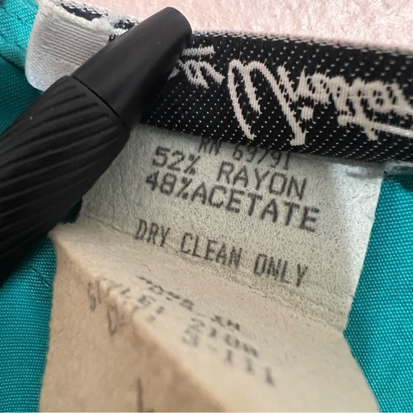 Vintage Laura Winston Teal Boxy Short Sleeve Blouse Top Size Large Satin 90s - Picture 8 of 9